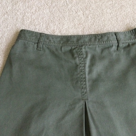 Vintage J. Crew Army Green Inverted Pleat A-line Skirt - Sz 6 - Picture 4 of 11
